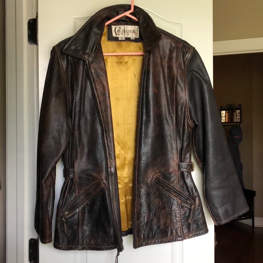 Cool Distressed Leather Jacket - image 1
